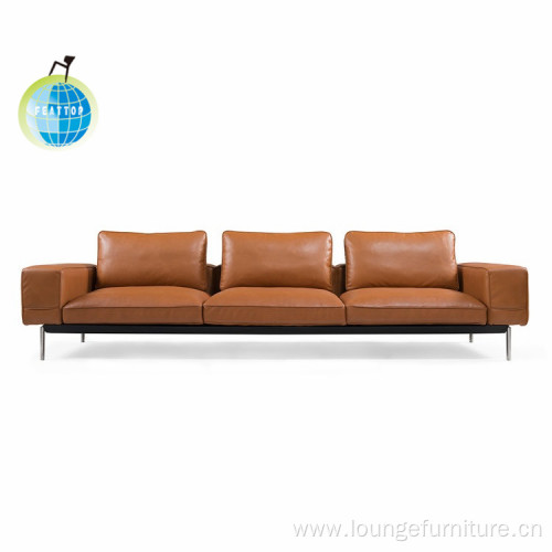 Three Seating Office Furniture Leather waiting Room Sofa
